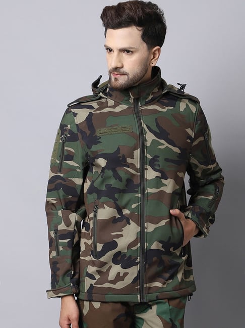 MOUNTMILLER Men's Camouflage 12 Zipper Softshell Ripstop Tactical Hooded Jacket-picture-21