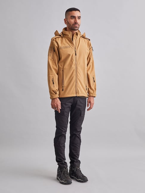 MOUNTMILLER Men's Solid 12 Zipper Softshell Ripstop Tactical Hooded Jacket-picture-35