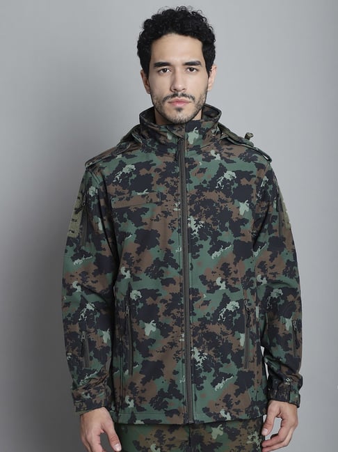 MOUNTMILLER Men's Camouflage 12 Zipper Softshell Ripstop Tactical Hooded Jacket-picture-22
