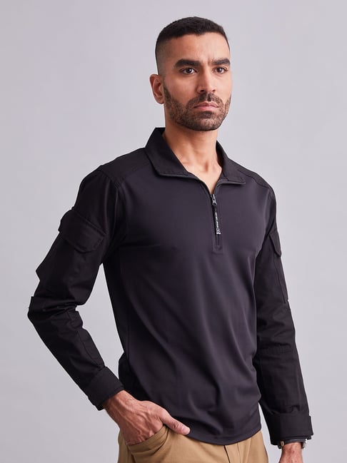 MOUNTMILLER Men's Solid Full Sleeve Ripstop Tactical Polo T-shirt-picture-37