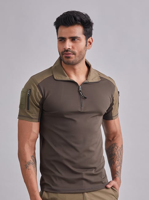 MOUNTMILLER Men's Solid Half Sleeve Og Tactical Polo T-shirt-picture-29