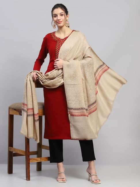 Monte Carlo Beige Printed Reversible Shawl-picture-36