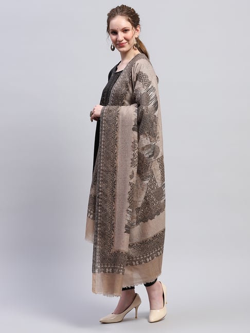Monte Carlo Beige & Brown Printed Shawl-picture-34