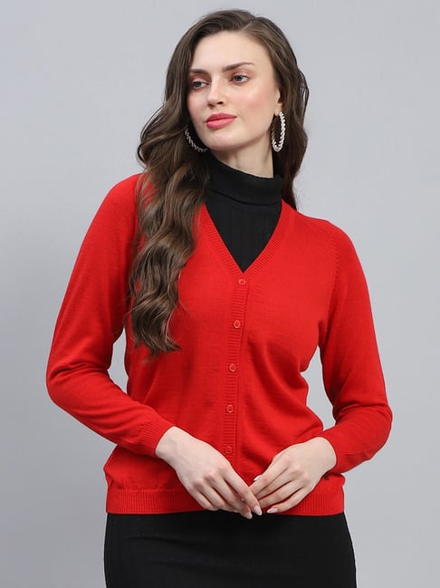 Monte Carlo Red Wool Regular Fit Cardigan-picture-21