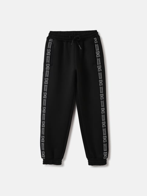 Blue Giraffe Boys Black Solid Sweatpants-picture-28
