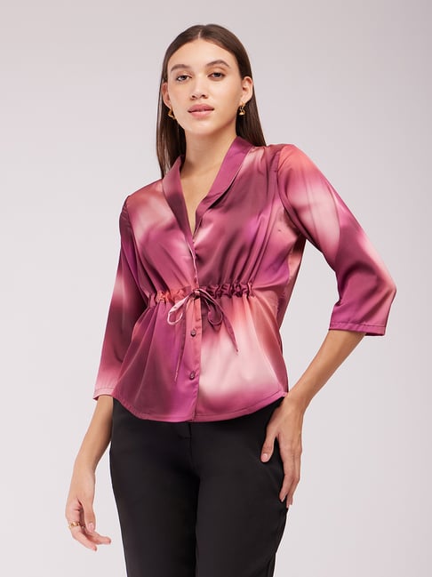 Fablestreet Maroon Printed Top