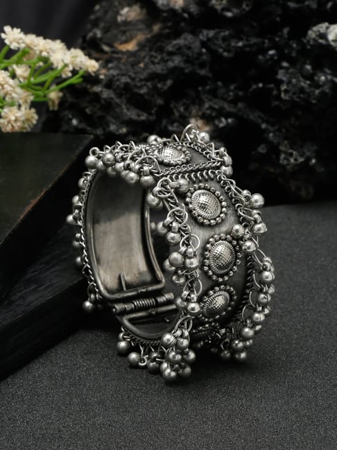 YouBella Silver Plated Oxidized Cuff Bracelet-picture-18