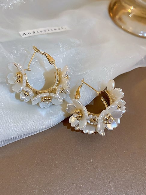 YouBella Stylish Pearl Hoop Earrings-picture-38