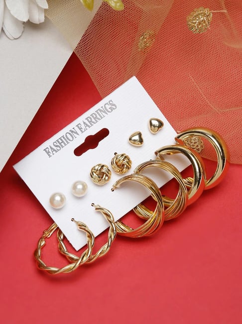 Buy YouBella Jewellery Gold Plated Earrings Combo Online At Best