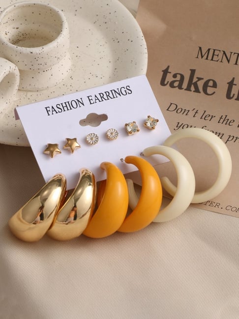 YouBella Gold Plated Multicolor Earrings Combo of 6-picture-23