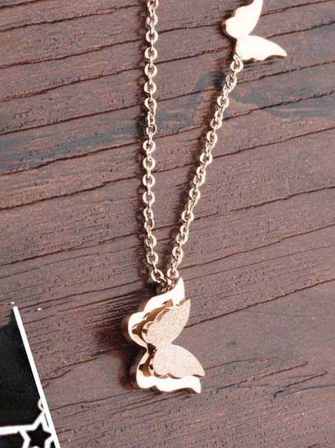 YouBella Rose Gold Plated Butterfly Necklace-picture-10