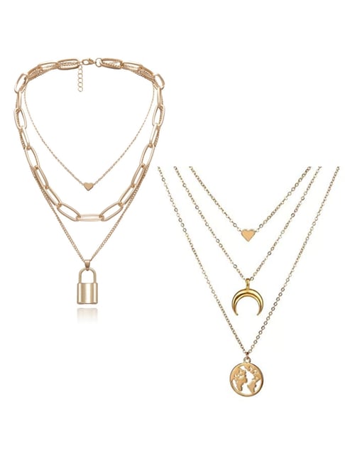 YouBella Stylish Necklace Chains Combo of 2-picture-16
