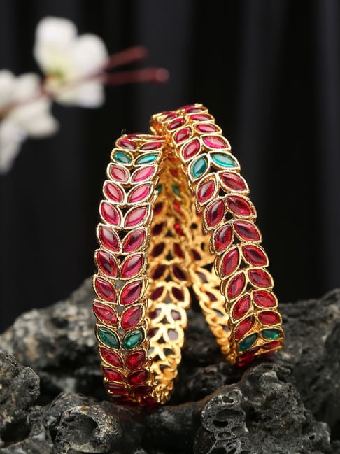 YouBella Stylish Traditional Pink Bangle Set-picture-48