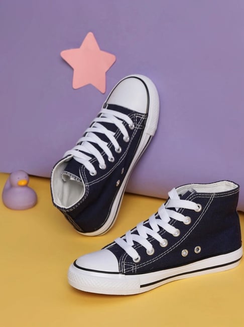 Truffle Collection Kids Navy Ankle High Sneakers-image-3
