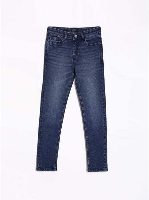 Allen Solly Boys Navy Cotton Solid Jeans-picture-40