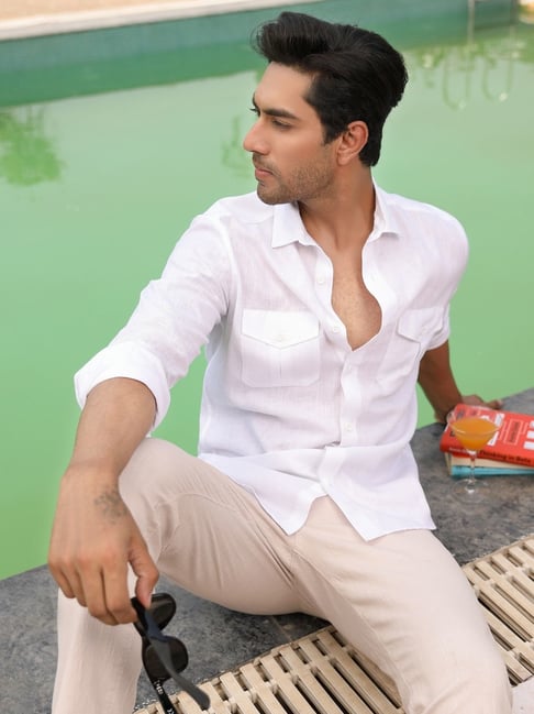 Perch White Slim Fit Shirt-picture-24