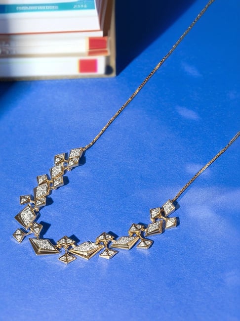 Buy Mia by Tanishq Disco Beat Gold Diamond Necklace Online At