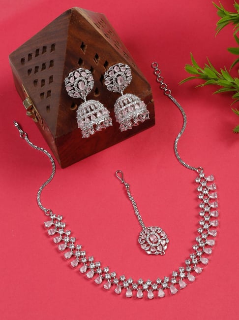 Buy YouBella Jewellery American Diamond Studded Jewellery Set