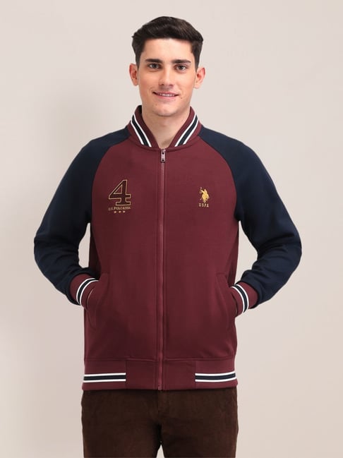 U.S. Polo Assn. Red Regular Fit Colour Block Sweatshirt-picture-46