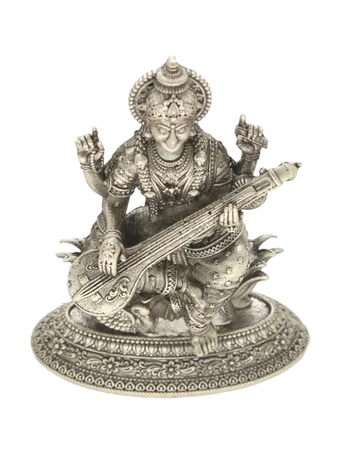 Buy Sri Jagdamba Pearls 800 Silver Saraswati Devi Idol - 8 gm