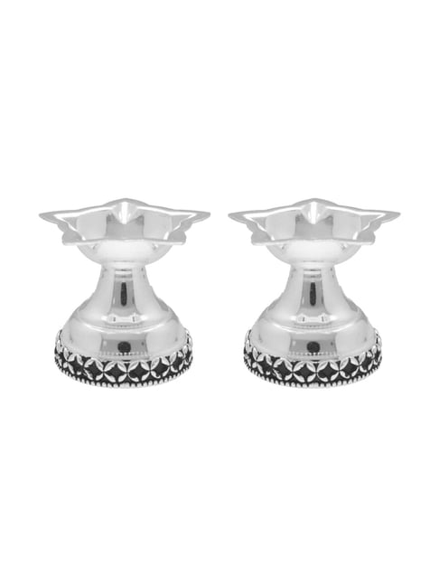 Sri Jagdamba Pearls 800 Traditional Silver Pair Diyas - 45 gm-picture-19