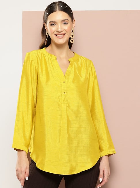 Qurvii Yellow Plain Top