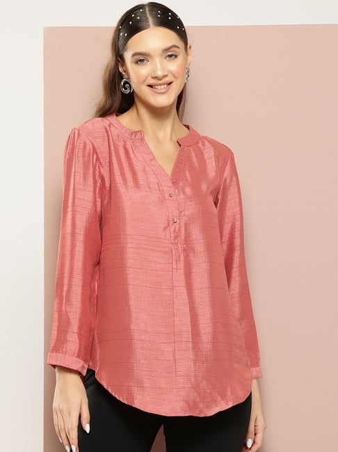 Qurvii Peach Plain Top