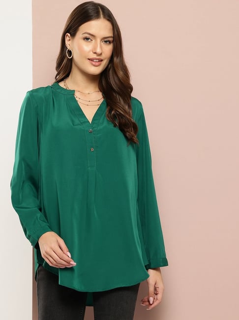 Qurvii Green Plain Top