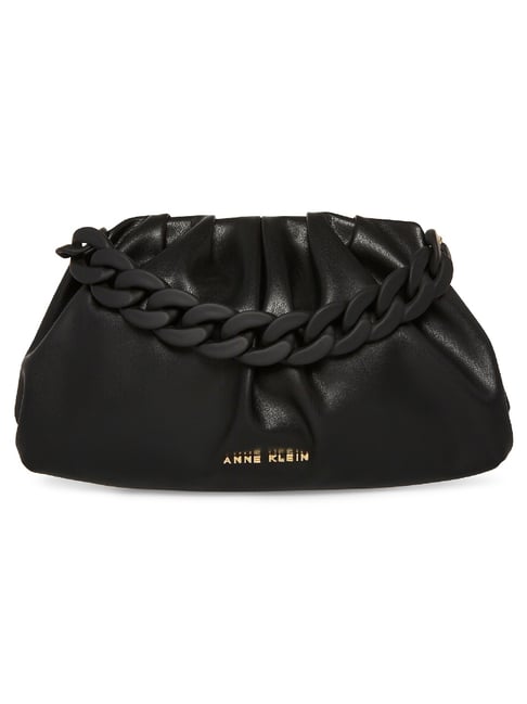 Buy Anne Klein Black Faux Leather Clutch for Women At Best Price