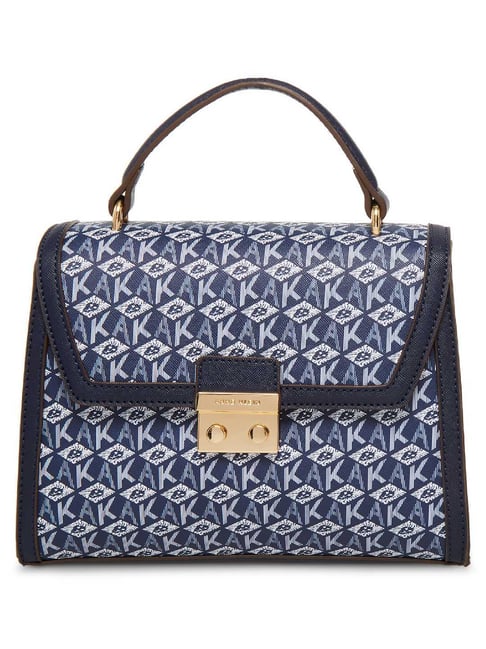 Anne Klein Navy Logo Satchel Handbag