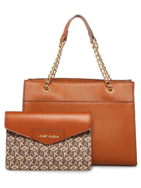 Buy Anne Klein Brown Solid Shoulder Handbag with Pouch for Women