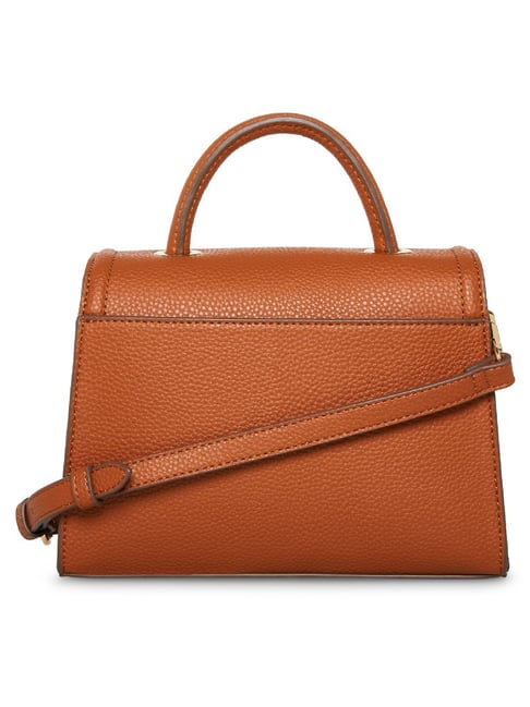 Anne Klein Brown Solid Satchel Handbag