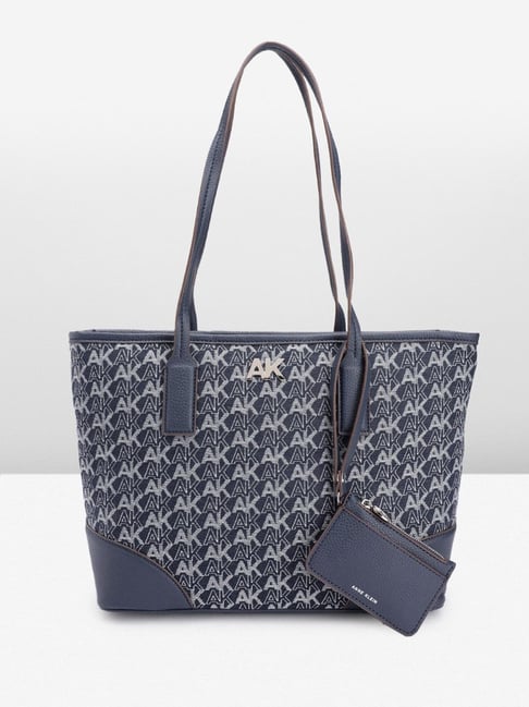 Anne Klein Distant Mountain Logo Tote Handbag with Card Case-picture-36