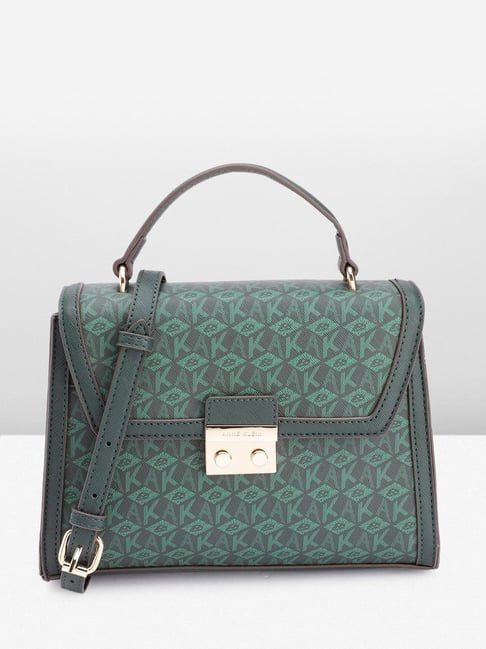 Anne Klein Green Logo Satchel Handbag