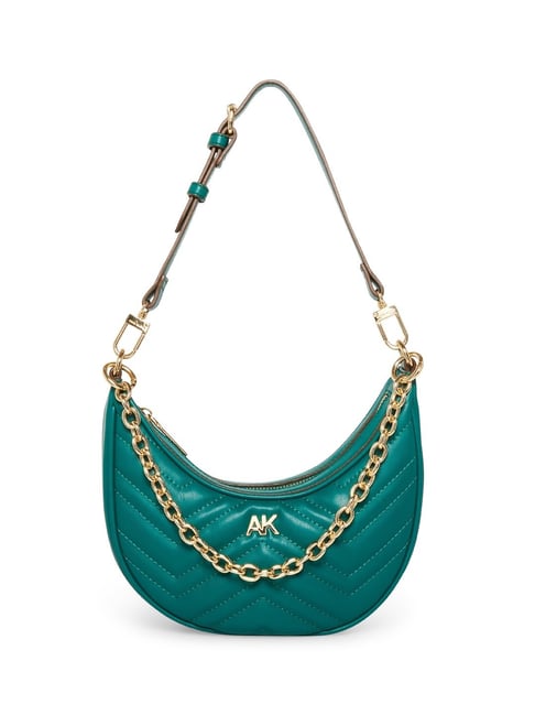 Anne Klein Green Quilted Shoulder Handbag