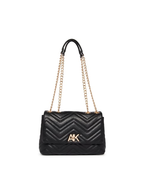Anne Klein Black Quilted Shoulder Handbag