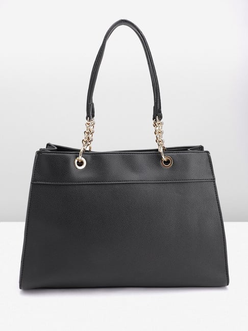 Leather Tote Bag With Chain Handles Buy Carlton London Black Croc