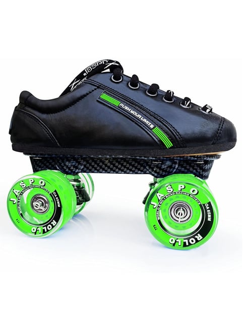 Jaspo Unisex Pro Hyper Quad Outdoor Wheel Shoe Skates (Green Black) Size  UK