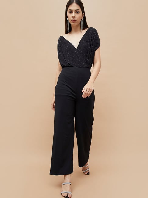 Code by Lifestyle Black Printed Jumpsuit