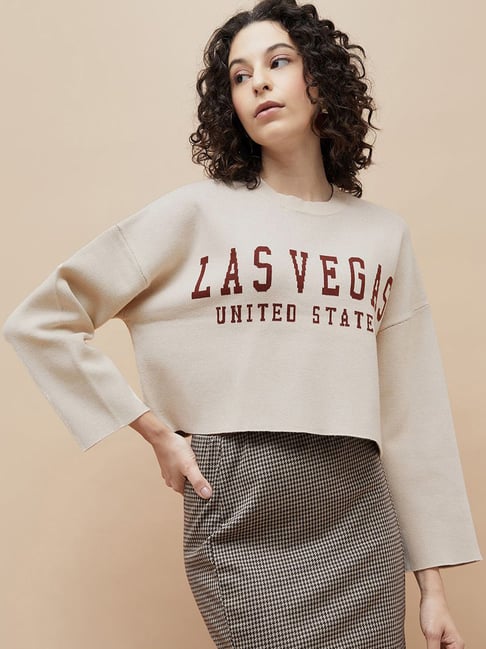 Ginger by Lifestyle Beige Printed Top