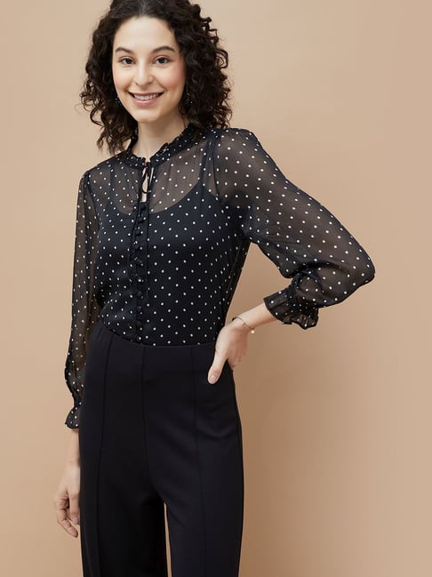 Fame Forever by Lifestyle Black Printed Top
