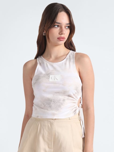 CALVIN KLEIN White Printed T-Shirt