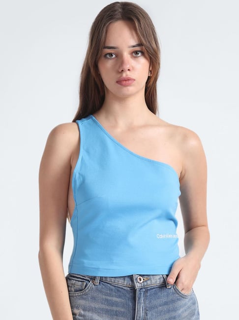 CALVIN KLEIN Blue Embroidered T-Shirt