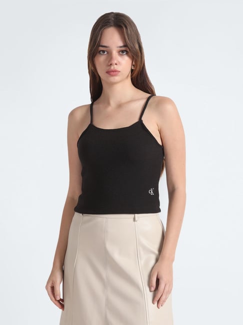 CALVIN KLEIN Black Embroidered T-Shirt