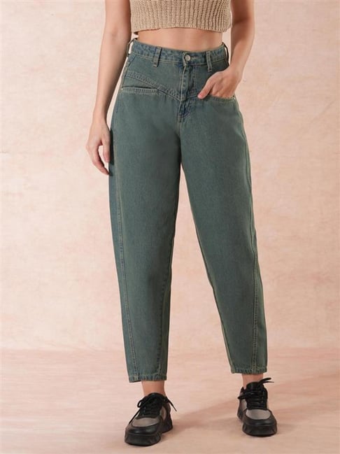 Globus Grey Denim Solid Relaxed Fit High Rise Jeans-picture-41