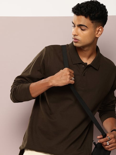 Dillinger Green Cotton Loose Fit Solid Polo T-Shirt