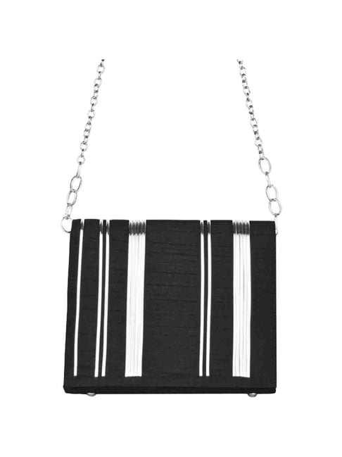 Rocia Black Striped Medium Sling Handbag-picture-31