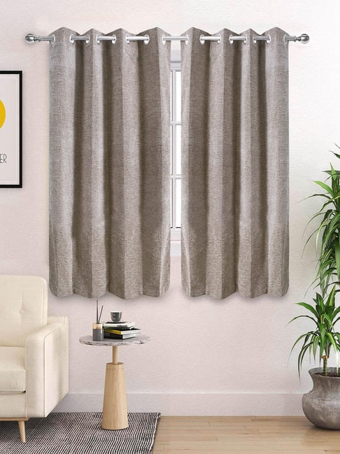 Saral Home Beige Polyester Tic-Tac Curtain
