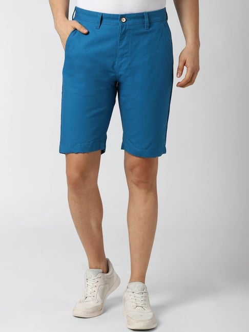 Peter England Blue Regular Fit Shorts-picture-31