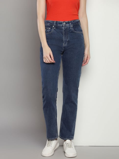 CALVIN KLEIN Blue Cotton Mid-Rise Jeans-picture-40